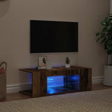 TV Cabinet with LED Lights Old Wood 90x39x30 cm Engineered Wood 856325