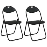 Folding Chair 2 pcs Black 48 x 43.5 x 81 cm Faux Leather 42029060