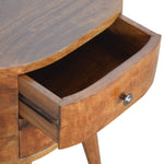 Chestnut Rounded Bedside Table IN907