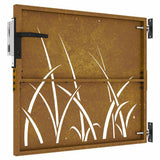 Garden Gate 85x100 cm Corten Steel Grass Design 153221