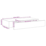 Floating Wall Shelf with Drawer Black 48x25x8 cm 288205