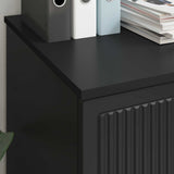 Desk Black Engineered Wood 142.5 x 50 x 75 cm 3414568