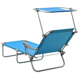 Outdoor Sunbed Blue Powder-coated steel, fabric Standard Foldable 310336