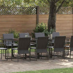 Garden Dining Set 11 pcs Black Steel 3335861