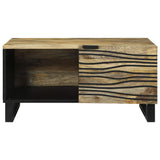 Coffee Table Brown and Black 80 x 50 x 40 cm Solid Acacia wood 4017940