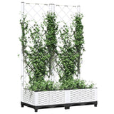 Garden Planter with Trellis White 80x40x121.5 cm PP 153281