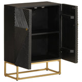 Sideboard Black 55x30x76 cm Solid Wood Mango and Iron 372026