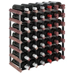 ZNTS Wine Rack for 42 Bottles Brown Solid Wood Pine 340893