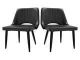 Dining Chairs with Cut-Outrest, Modern Kitchen Chair, Scandinavian Faux Leather Chair with High 96455232