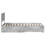 Bed Frame with Drawer Concrete Grey 90 x 190 cm Engineered Wood 3408311