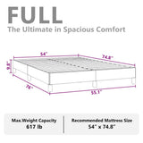 Bed Frame without Mattress Dark Grey 137x190 cm Full Fabric 346857