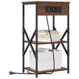 Bedside Cabinet Brown Oak 41 x 31 x 76 cm Engineered Wood 859533