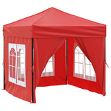 Folding Party Tent with Sidewalls Red 2x2 m 93506