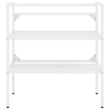 Bathroom Washbasin Frame with Built-in Basin White Iron 3101375