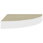 Wall Corner Shelves 4 pcs Oak and White 35x35x3.8 cm MDF 326641