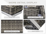 Square PE Wicker Rattan Table with Glass Top - Dark Grey T3398P323875