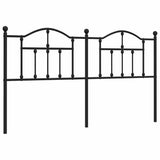 Headboard Black Powder-Coated Steel Double Durable Headboard 353474