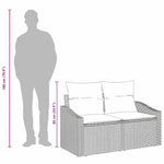Garden Sofa with Cushion Grey 123 x 62 x 69cm Poly Rattan 42006784