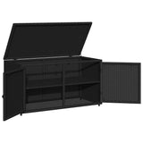 Garden Storage Cabinet Black 110x55x60.5 cm Poly Rattan 365567