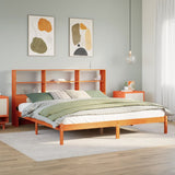 Bookcase Bed without Mattress Wax Brown 180x200 cm Super King Solid Wood Pine 3321608