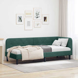 Corner Bed Frame with Headboard Dark Green 80 x 200 cm Velvet 42016588