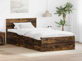 Bed Frame with Headboard Smoked Oak 75 x 190 cm Engineered Wood 3408631