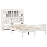 ZNTS Bookcase Bed without Mattress White 120x200cm Solid Wood Pine 3322262