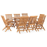 Outdoor Dining Set Natural Teak Solid Teak Wood Medium Foldable 3059971