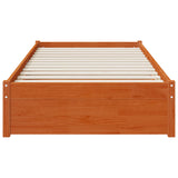 Bed Frame with Drawer with Storage 3 pcs Wax Brown Pine Wood 3423812