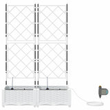 Garden Planter 2 pcs White 80 x 40 x 126 cm Plastic 42002918