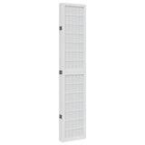 Room Divider 6 Panels White Solid Wood Paulownia 358794