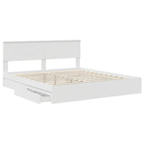 Storage Bed with Headboard White 200 x 200 cm Engineered Wood 3408424