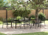 Garden Dining Set 7 pcs Black Powder-Coated Steel 3379161