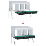Chicken Nesting Box 3 Compartments with Legs Galvanised Steel 4104896