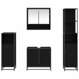 Bathroom Furniture Set 4 pcs Black Oak Engineered Wood 3402511