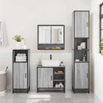 2 Piece Bathroom Furniture Set Grey Sonoma Engineered Wood 3300938