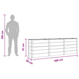 Garden Raised Bed Black 300 x 50 x 91 cm 42038993