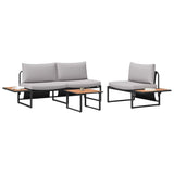 Garden Dining Set 3 pcs Light grey Steel 3335892