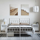 Metal Bed Frame without Mattress with Footboard White 150x200cm 355728