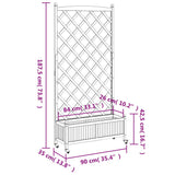 Planter with Trellis and Wheels Brown Solid Wood Fir 3207653