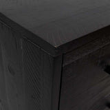 Chest of Drawers Black 42x35x110 cm Solid Pinewood 349928