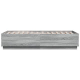 Bed Frame with LED without Mattress Grey Sonoma 90x190 cm Single 3209665