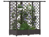Raised Bed with Trellis and Roof Brown 124 x 40 x 123 cm PP 42032521