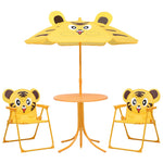 3 Piece Kids' Garden Bistro Set with Parasol Yellow 48100