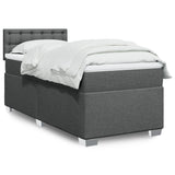 Box Spring Bed with Mattress Dark Grey 90x200 cm Fabric 3285786