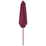 Garden Parasol with Wooden Pole 270 cm Bordeaux Red 44517