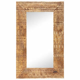 Hand-Carved Mirror 80x50x2.5 cm Solid Mango Wood 321648