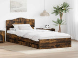 Bed Frame with Drawer Smoked Oak 90 x 200 cm Engineer Wood 3413044
