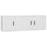 2 Piece TV Cabinet Set White Engineered Wood 3188406