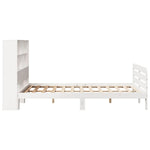 ZNTS Bed Frame without Mattress White 135x190 cm Double Solid Wood Pine 3309948